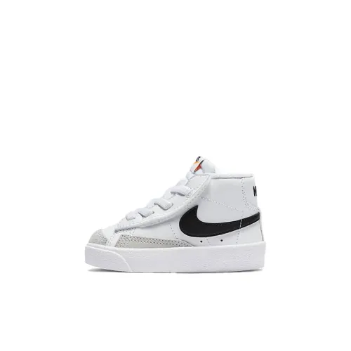 Nike Blazer Mid 77 Амортизация Износостойкий MID Топ Обувь для малышей Черный белый Infant и Toddler