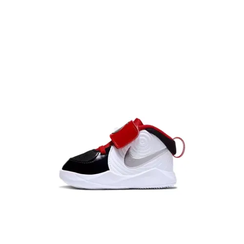 nike Team Hustle D 9 Auto MID Топ Баскетбольные кроссовки Черный белый Для малышей и детей младшего возраста