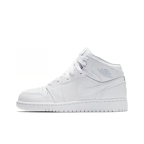 Jordan Air Jordan 1 MID Топ Детские Баскетбольные Кроссовки Белый