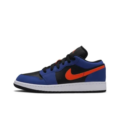 Jordan Air Jordan 1 Low Топ Детские Баскетбольные Кроссовки Синие Оранжевые