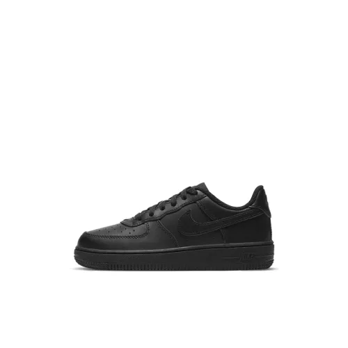 Nike Air FORCE 1 Low Топ Детские Скейтбординги Чисто черный Children Возраст 3-7 лет
