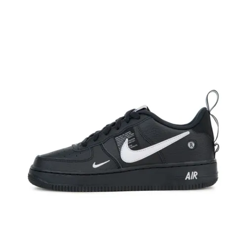 Nike Air FORCE 1 LV8 Легкий Амортизаторы Низкий Топ Детские Скейтбординги Черный Подростки