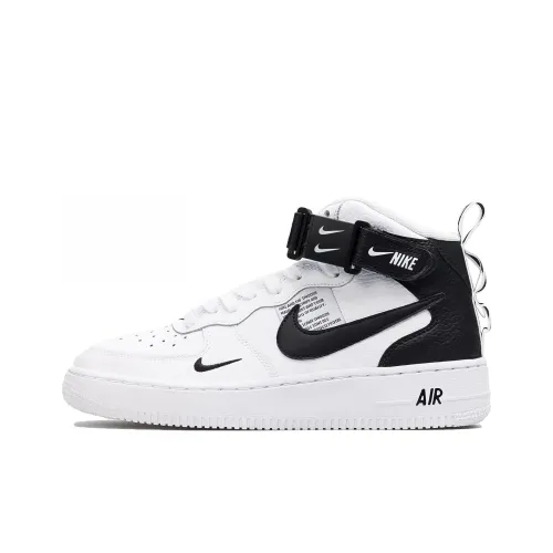 Nike Air FORCE 1 LV8 MID Топ Детские Скейтбординги Черный Белый