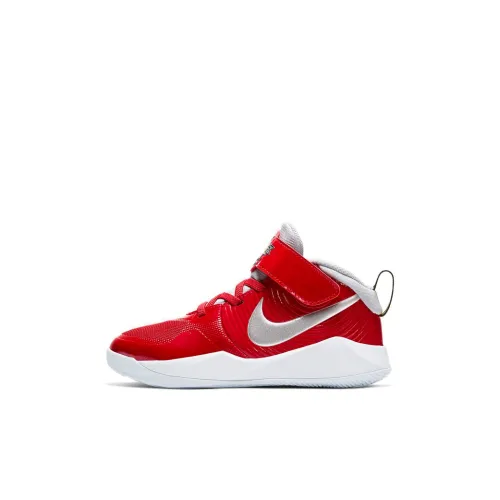 Nike Team Hustle D 9 MID Топ Детские Баскетбольные Кроссовки Красный Детский Возраст 3-7 Лет