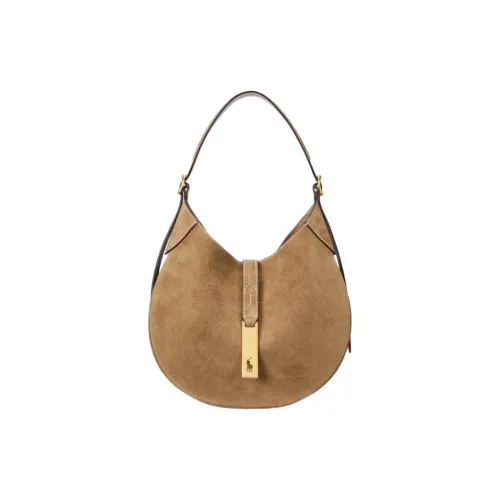 Polo Ralph Lauren Polo ID Коровья кожа Сумка через плечо Маленькая Женская Светло-коричневая