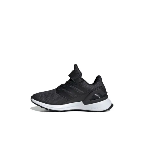 Adidas RUN Широкий El Slip Resistant Низкий Топ Детские беговые кроссовки Черный белый Для детей 3-7 лет