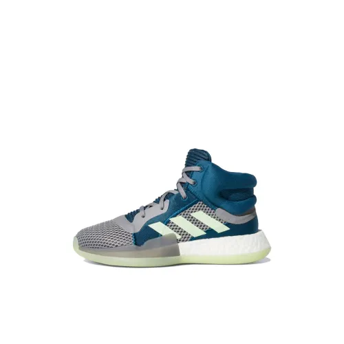 Adidas Marquee Boost Slip-resistant Abrasion-resistant MID Баскетбольные кроссовки Top Blue Детские