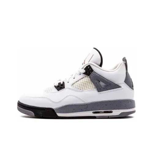 Jordan Air Джордан 4 Ретро Белый цвет цемента Низкий топ Детские баскетбольные кроссовки Белый цвет цемента Выпуск 2012 года Подростки