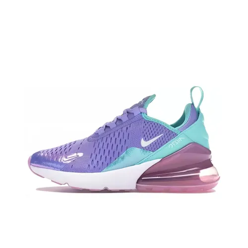 Nike Air Max 270 Амортизация Износостойкий Низкий Топ Детские Беговые Кроссовки Фиолетовые Подростки