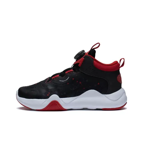 LINING YOUNG Game Day Противоскользящий Устойчивый к истиранию Дышащий MID Топ Kids Lifestyle Shoes Черный Красный Подростки