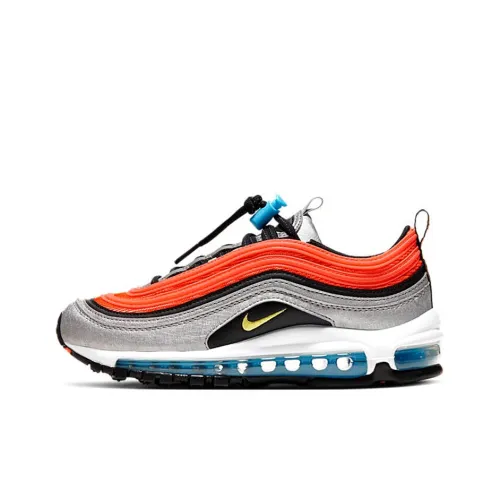 Nike Air Max 97 Azure Nike Low Top Детские Беговые Кроссовки Серебряный Оранжевый Подростки
