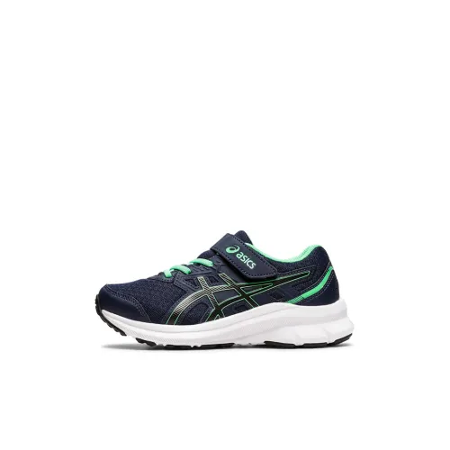 Asics Jolt 3 Low Топ Детские беговые кроссовки Темно-синий Зеленый Children Возраст 3-7 лет