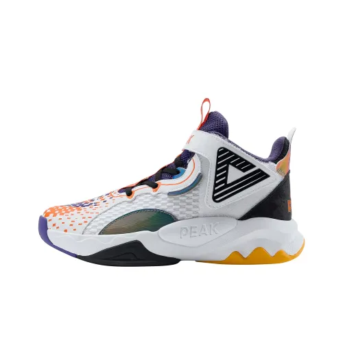 PEAK Slip-resistant High Top Детские Баскетбольные Кроссовки Белые Подростки