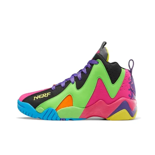 NERF x Reebok Kamikaze Вулканы Collection 2 MID Топ Винтажные баскетбольные кроссовки Черный Серый Розовый Подростки