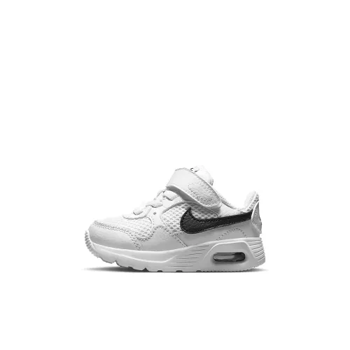 Nike Air Max SC Устойчивый к истиранию Легкий Амортизирующий Низкий Топ Беговые кроссовки Белый Черный Для малышей и детей