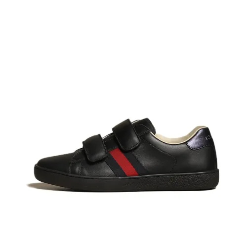GUCCI Ace Low Топ Детские Скейтбординги Черный Зеленый Красный Подростки