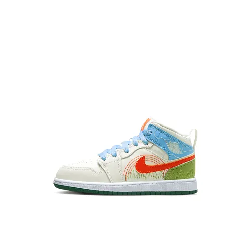 Jordan Air Jordan 1 Детские баскетбольные кроссовки MID Топ Pre School