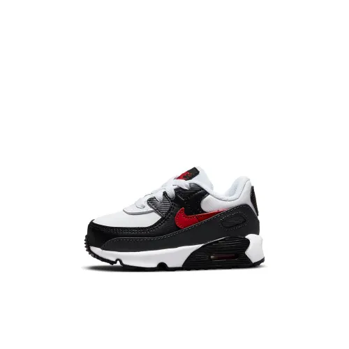 Nike Air Max 90 Low Топ Обувь для малышей Черный Белый Красный Infant And Toddler