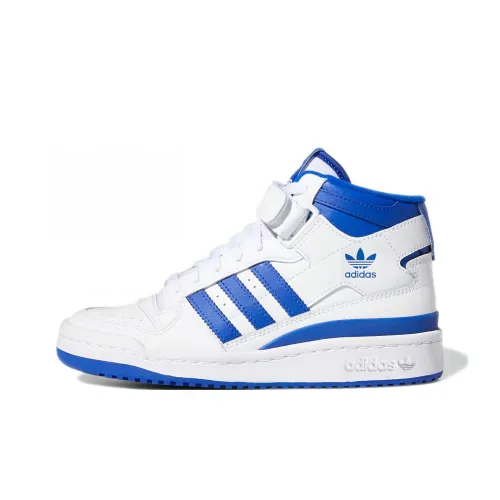 Adidas Originals FORUM Устойчивый к истиранию MID Топ Детский Скейтбординг Белый Синий
