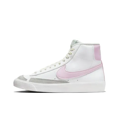 Nike Blazer 77 Противоскользящий Амортизация Устойчивый к износу MID Топ Детские Скейтбординги Белый Розовый