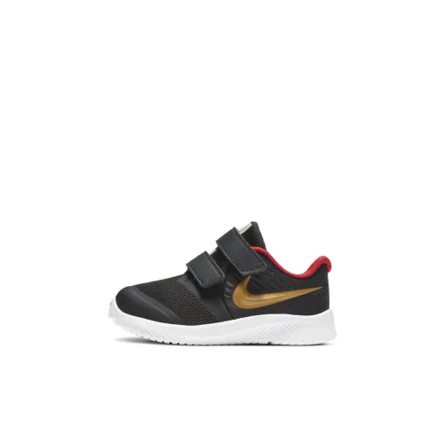 Nike Star Runner 2 Устойчивая к истиранию Низкая Обувь для малышей Черный Золотой Красный для младенцев и малышей
