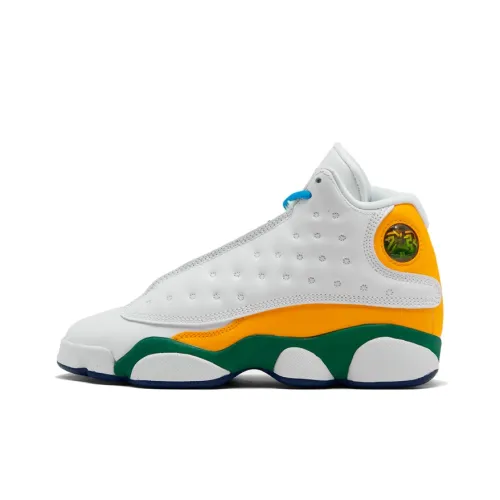 Jordan Air Jordan 13 Playground Износостойкие Высокие Детские Баскетбольные Кроссовки Оранжевые Желтые