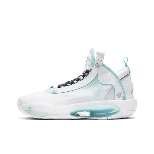 Jordan Air Джордан 34 'Snow leopard' Низкие Топы Детские Баскетбольные Кроссовки Мятно-зеленый