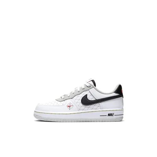 Nike Air FORCE 1 Свежий Perspective Low Топ Детские Скейтбординги Черный белый красный Дети 3-7 лет