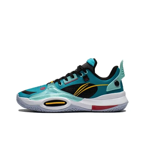 LINING City 10 Youth Edition Уэйд Противоскользящий Устойчивый к истиранию Низкий Топ Детские Баскетбольные Кроссовки Синий Черный