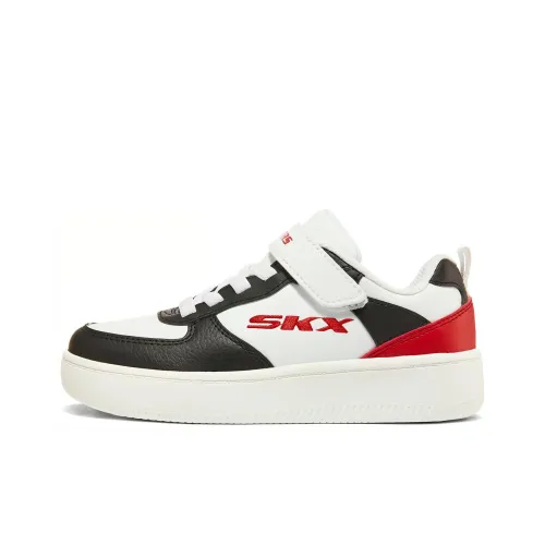 Skechers Sport Court 92 Low Топ Детские Скейтбординги Черный Красный Подростки