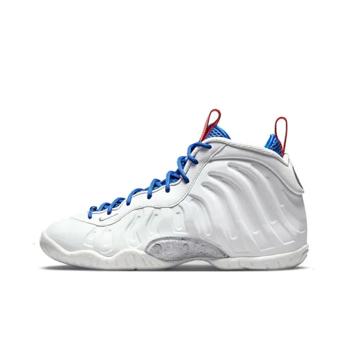 Nike Little Posite One 'Космос' Высокие Топы Детские Баскетбольные Кроссовки Белый Синий Красный