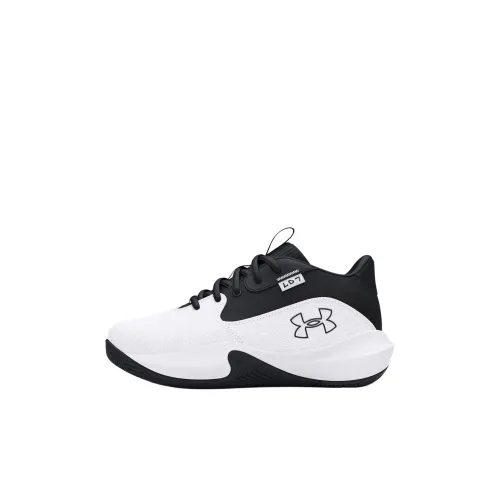 Under Armour Lockdown 7 противоскользящие амортизирующие низкие детские баскетбольные кроссовки черного и белого цвета