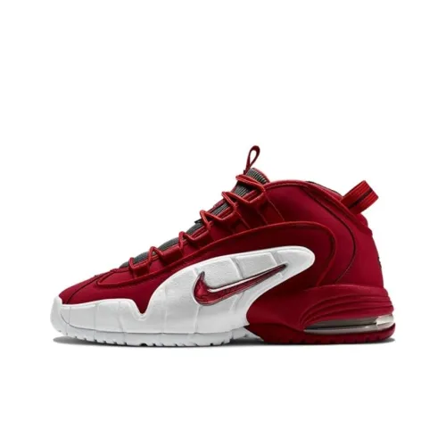 Nike Air Max Penny GS Амортизация Износостойкий Высокий Топ Детские Баскетбольные Кроссовки Белый Красный Подростки