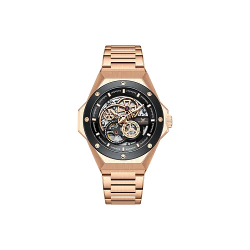 ROERDUM Infinite Universe Collection Leader Механическое устройство Стальной ремешок Часы Мужские Черный циферблат