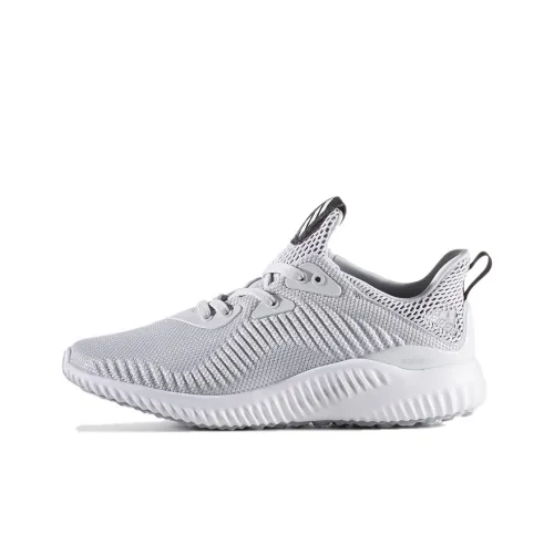 Adidas AlphaBounce Устойчивый к истиранию Низкий Топ Детские Беговые Кроссовки Серый Белый