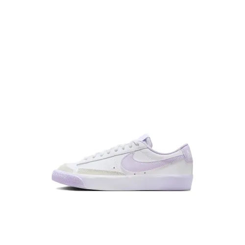 Nike Blazer Low '77 Амортизация Износостойкий Низкий Топ Детские Скейтбординги Белый Фиолетовый Детский