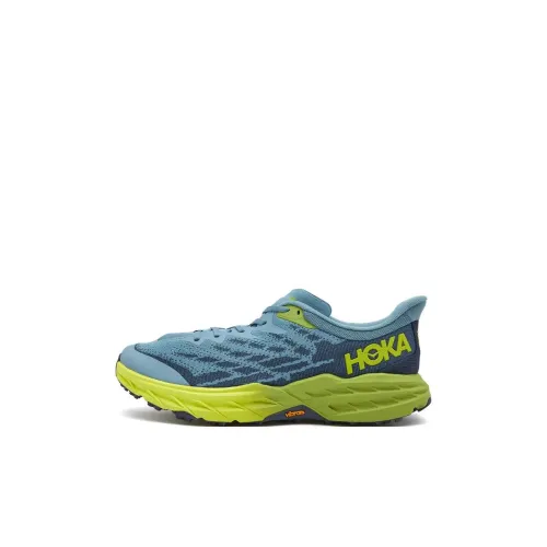 HOKA ONE ONE Speedgoat 5 Детские беговые кроссовки Низкий топ Желтый Зеленый Kids
