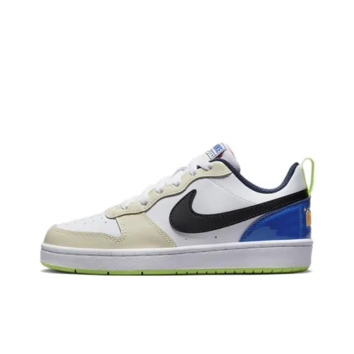 Nike Court Borough 2 Slip-Resistant Abrasion-Resistant Low Top Детские Скейтбординги Белый Синий Зеленый