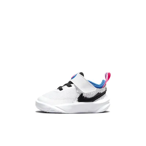 Space Jam x Nike Team Hustle D 10 SE Устойчивые к истиранию низкие баскетбольные кроссовки Белый Черный Синий для малышей и детей младшего возраста