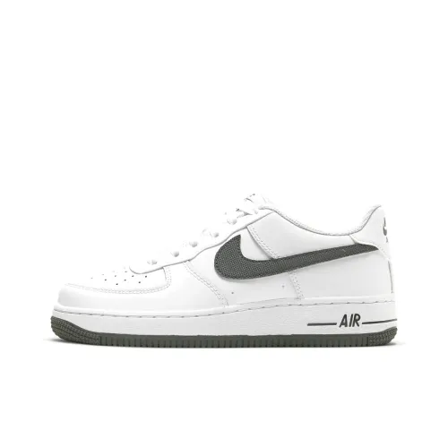 Nike Air FORCE 1 Slip-on Устойчивая Амортизация Устойчивая к Износу Баланс Низкий Топ Детские Скейтбординг Белый Темно-серый