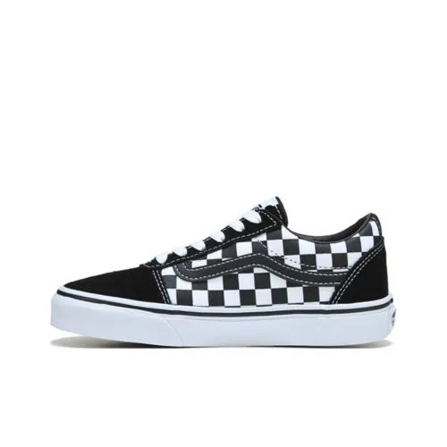 Vans Ward Low Топ Детские Скейтбординги Черно-белая шахматка Подростки