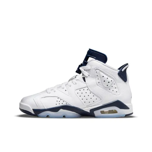 Jordan Air Jordan 6 Ретро 'Полуночный синий' Устойчивый к истиранию MID Топ Детские Баскетбольные Кроссовки Полуночный синий