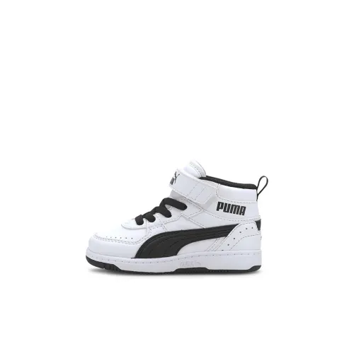 PUMA REBOUND Series Joy High Top Обувь для малышей Белый Черный Infant и Toddler