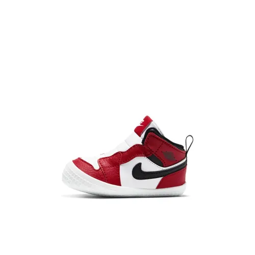 Jordan Air Jordan 1 Crib BOOTIE Амортизация Поддержка Высокий Топ Обувь для малышей Белый Красный Infant And Toddler