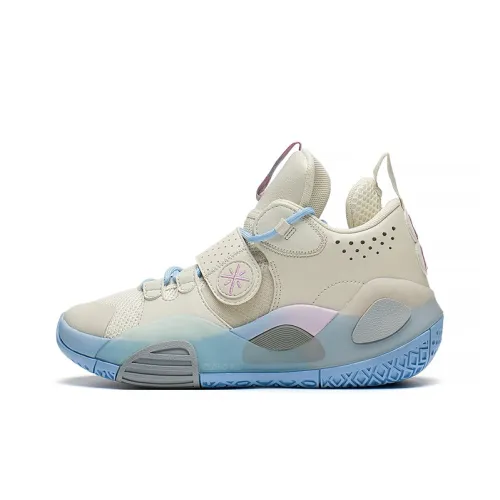 LINING YOUNG All City 8 Амортизаторы Shock Absorbers Rebound MID Топ Детские Баскетбольные кроссовки Белый Синий