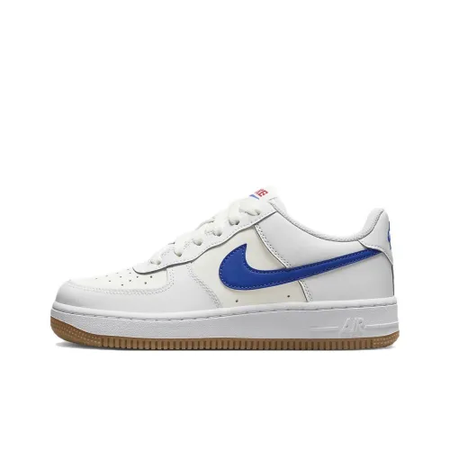 Nike Air Force 1 Slip Resistant Амортизация Устойчивость к износу Низкий топ Детские Скейтбординг Белый Синий
