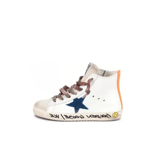 Golden Goose Francy High Топ Детские Скейтбординги Белый Оранжевый Малыш
