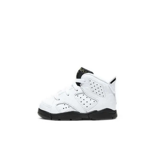 Jordan Air Jordan 6 MID Топ Обувь для малышей Черный белый Infant And Toddler
