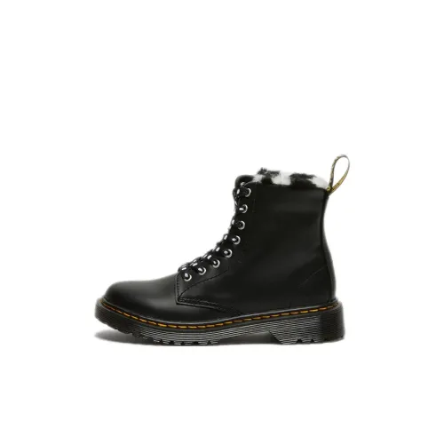 Dr.Martens 1460 Serena Устойчивые к истиранию Термические Детские Кожаные Сапоги Угольно-черный Для детей 3-7 лет