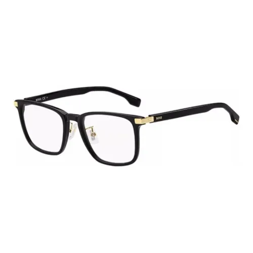 Hugo Boss Пластиковая оправа Квадратные оправы для очков Мужской Черный Золотой